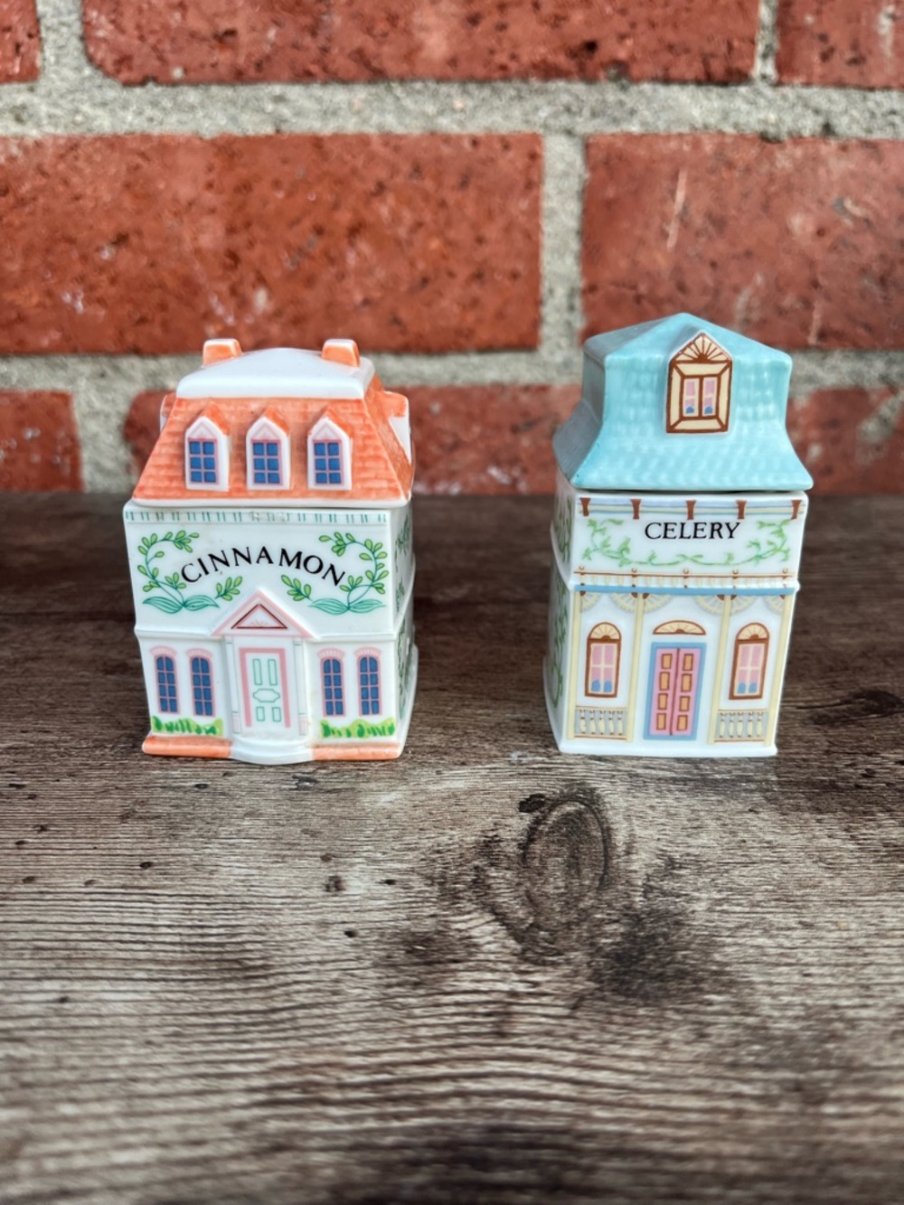 Lenox Spice Village Cinnamon and Celery Jars (2)
